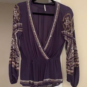 Beautiful Free People purple and gold top .